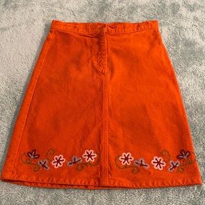 Colors of Benetton orange corduroy mini skirt